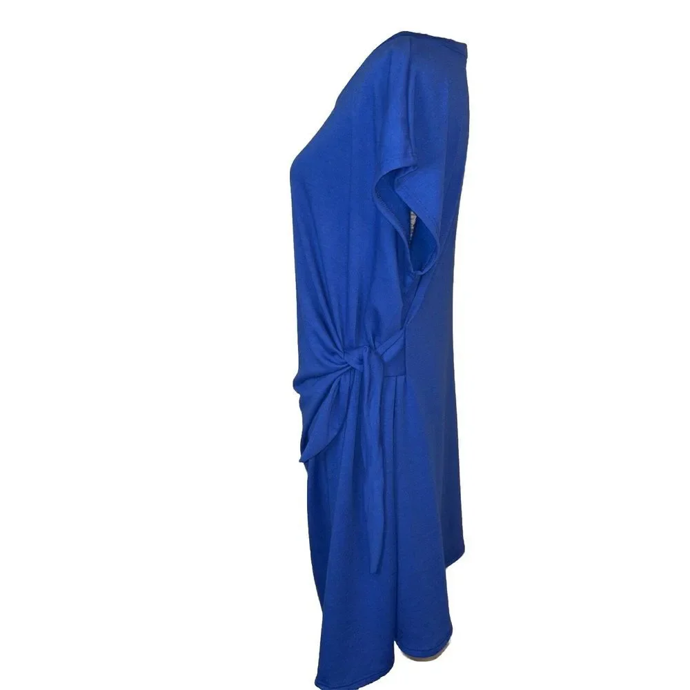 See You Monday Royal Blue Side-Tie Midi Dress - Picture 3 of 6
